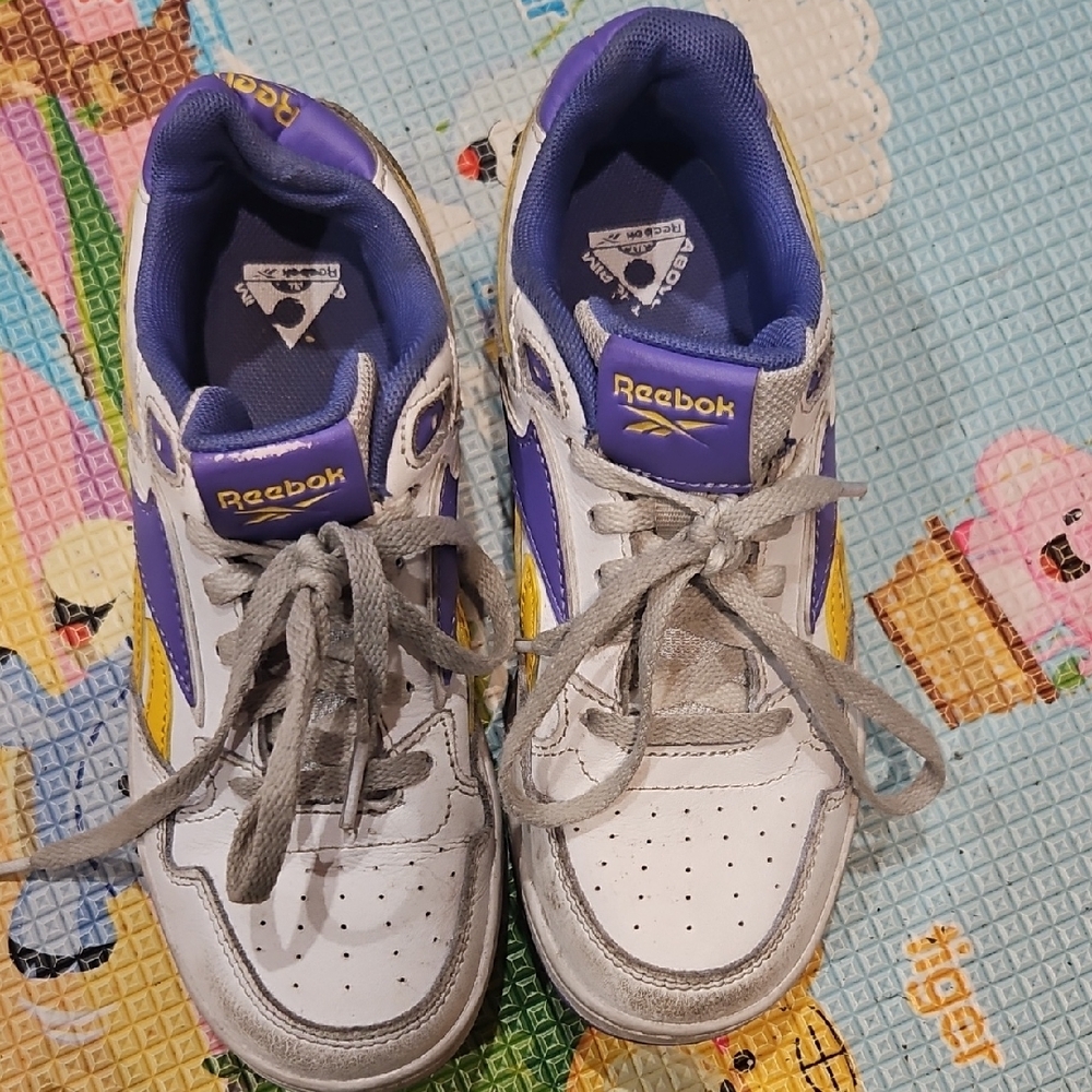 Reebok Kids Shoes - White, Purple, and Yellow